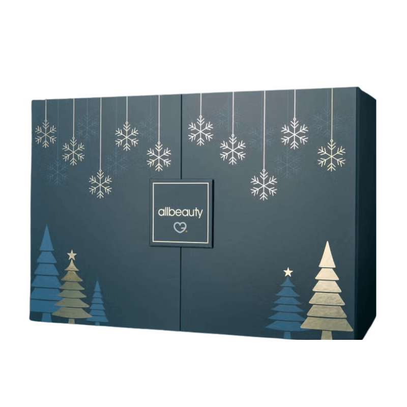 AllBeauty Advent Calendar 2025 with 12 festive days of luxury skincare, fragrances, and haircare minis, perfect for beauty lovers.