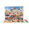 Hot Wheels Advent Calendar 2025 with 34 pieces, 10 miniature cars and 24 festive accessories. Perfect for kids and collectors.