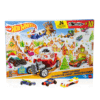 Hot Wheels Advent Calendar 2025 with 34 pieces, 10 miniature cars and 24 festive accessories. Perfect for kids and collectors.