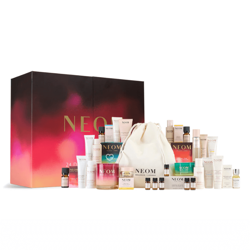Neom Advent Calendar 2025 with 24 luxury wellbeing treats—candles, oils, and skincare—perfect for mindful women seeking festive self-care.
