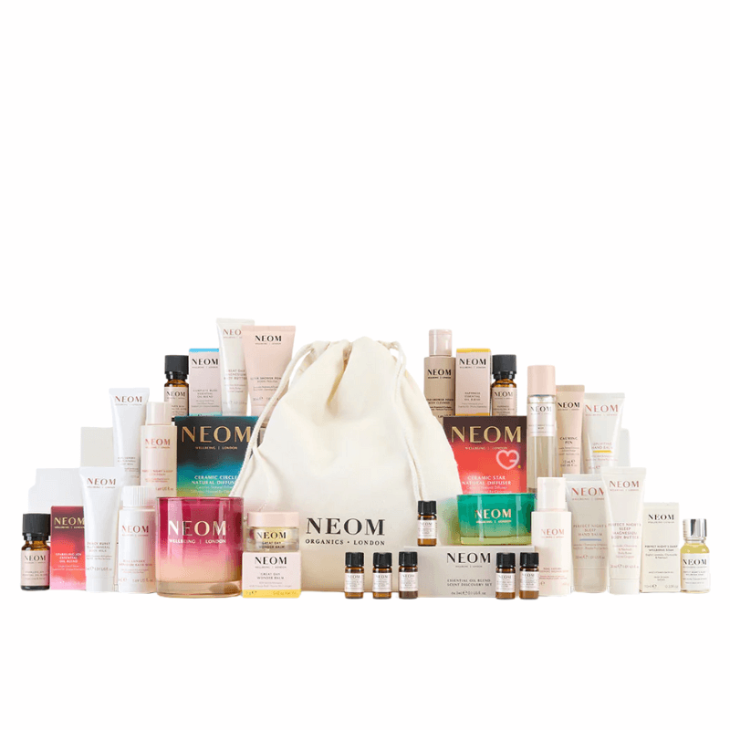 Neom Advent Calendar 2025 with 24 luxury wellbeing treats—candles, oils, and skincare—perfect for mindful women seeking festive self-care.