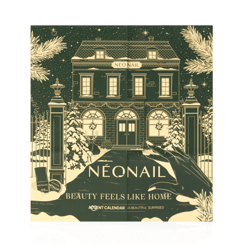 Neonail Advent Calendar 2025 with 24 nail polishes, bases and nail art surprises in festive packaging for beauty enthusiasts.