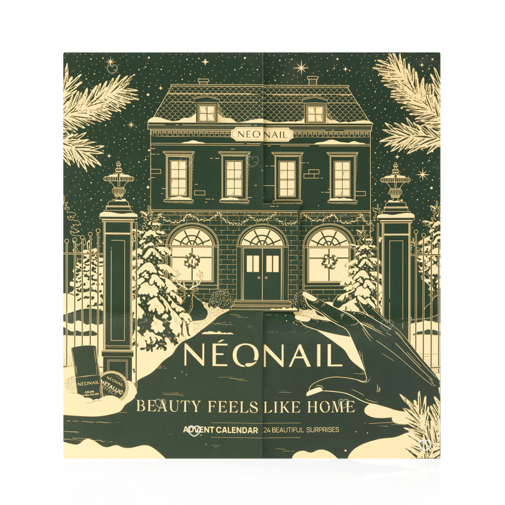 Neonail Advent Calendar 2025 with 24 nail polishes, bases and nail art surprises in festive packaging for beauty enthusiasts.