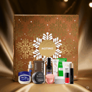 Notino Advent Calendar 2025 for women with 24 beauty treats—skincare, makeup, perfume, and hair care in elegant festive packaging.
