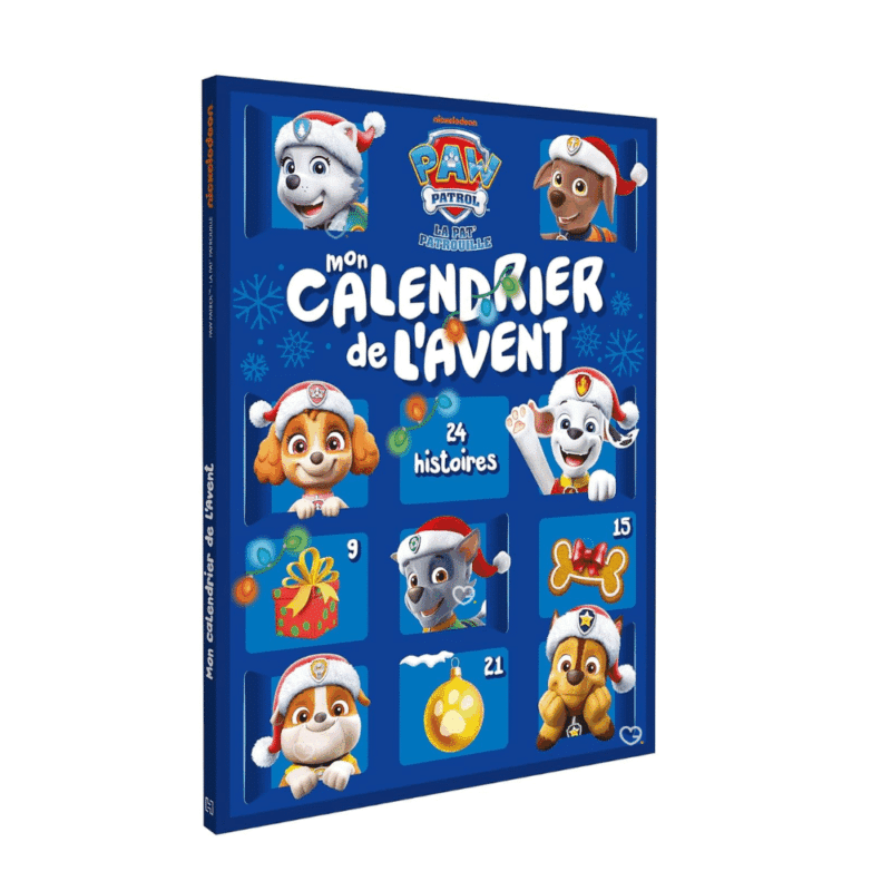 PAW Patrol Advent Calendar 2025 with 24 mini storybooks in festive envelopes, perfect Christmas gift for young children and parents.