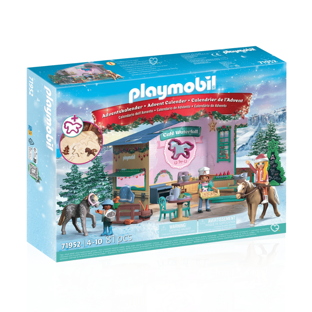 PLAYMOBIL Horses of Waterfall Advent Calendar 2025 with 24 figures, animals and festive accessories for children who love horses and creative play.