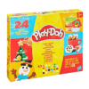 Play Doh Advent Calendar 2025 with 24 colourful dough pots, 28 festive tools and playmat for creative Christmas fun for kids aged 3–8.