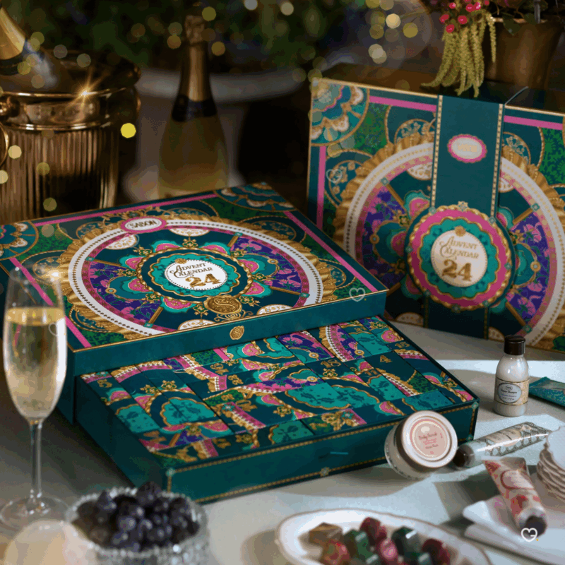 Sabon Advent Calendar 2025 with 24 luxury beauty treats including body scrubs, shower oils and creams, perfect for women seeking festive self-care.