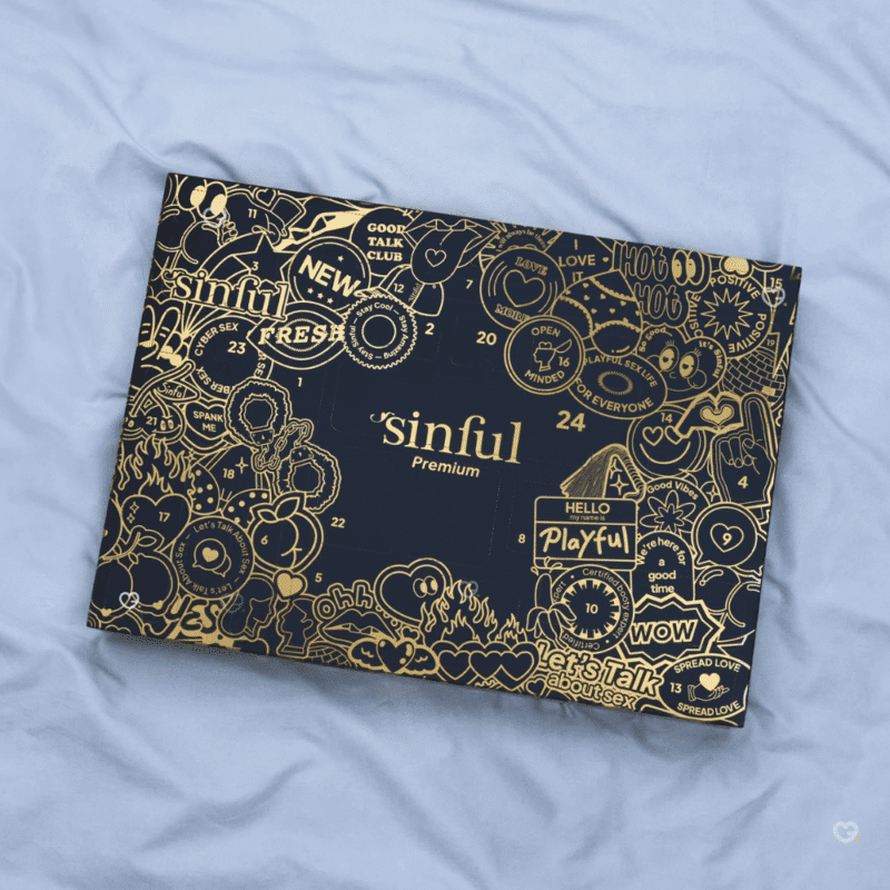 Sinful Premium Advent Calendar 2025 with 24 sensual surprises including sex toys, games and accessories for adventurous couples.