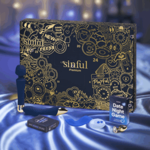 Sinful Premium Advent Calendar 2025 with 24 sensual surprises including sex toys, games and accessories for adventurous couples.