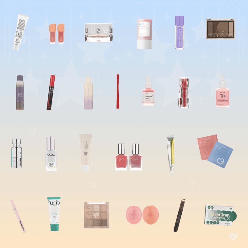 YesStyle Advent Calendar 2025 with 25 K‑beauty skincare and makeup products in a festive box, perfect for beauty enthusiasts.
