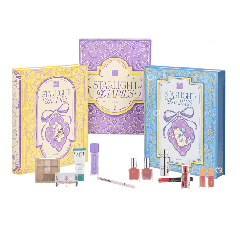 YesStyle Advent Calendar 2025 with 25 K‑beauty skincare and makeup products in a festive box, perfect for beauty enthusiasts.