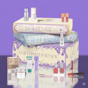 YesStyle Advent Calendar 2025 with 25 K‑beauty skincare and makeup products in a festive box, perfect for beauty enthusiasts.