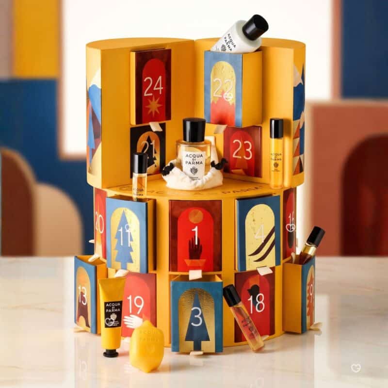 Acqua Di Parma Advent Calendar 2026 opened with fragrance miniatures and body products