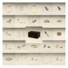 All 23 gold jewellery pieces from the Astrid & Miyu 2026 advent calendar laid out with the box