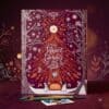 Diamine Inkvent 2026 Burgundy Edition calendar in a festive setting