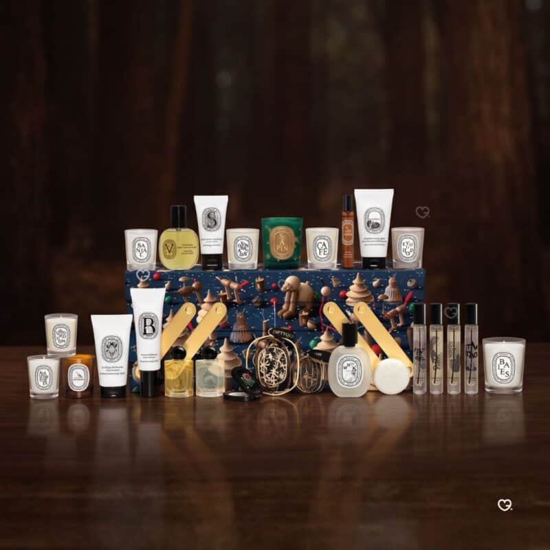 Diptyque Advent Calendar 2026 contents on display.