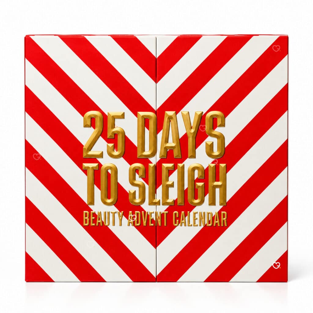 Fenwick Beauty Advent Calendar 2026 closed candy-stripe box