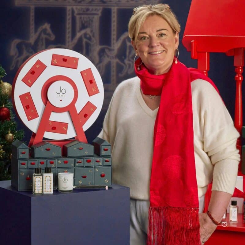 Jo Malone CBE with the Jo Loves Advent Calendar 2026 Ferris wheel