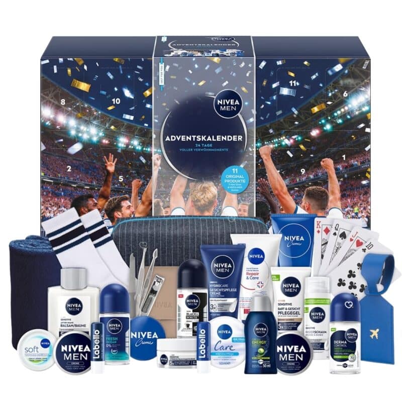 Nivea Men Advent Calendar 2026 contents laid out
