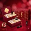 YSL Beauty Advent Calendar 2026 open with the two sliding drawers and products on show