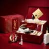 YSL Beauty Advent Calendar 2026 open in a festive setting