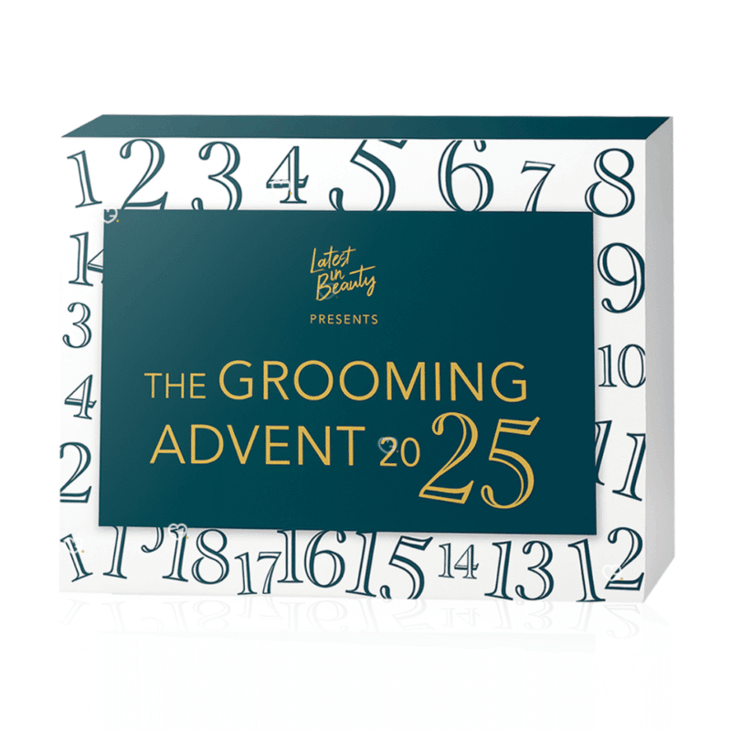 Latest in Beauty Grooming Advent Calendar 2025 featuring 25 men’s skincare, haircare and fragrance treats in a sleek festive box for style-conscious men.