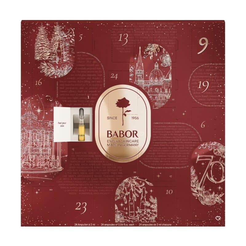 Babor Advent Calendar 2026 box with an open door and a single 2ml ampoule