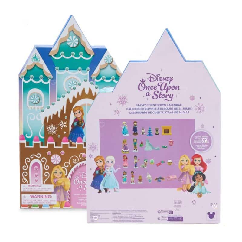 Disney Once Upon a Story Advent Calendar 2026 box front and back with 24 doors