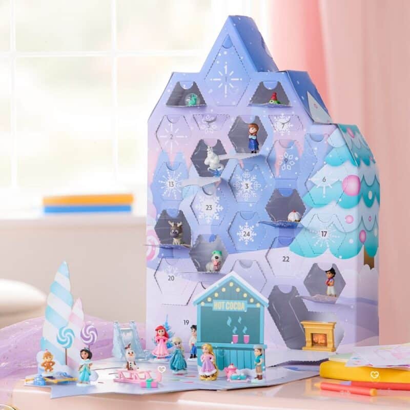 Disney Once Upon a Story Advent Calendar 2026 with doors open and figures visible
