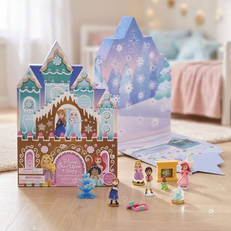 Disney Once Upon a Story Advent Calendar 2026 fold-out castle backdrop with Princess figures