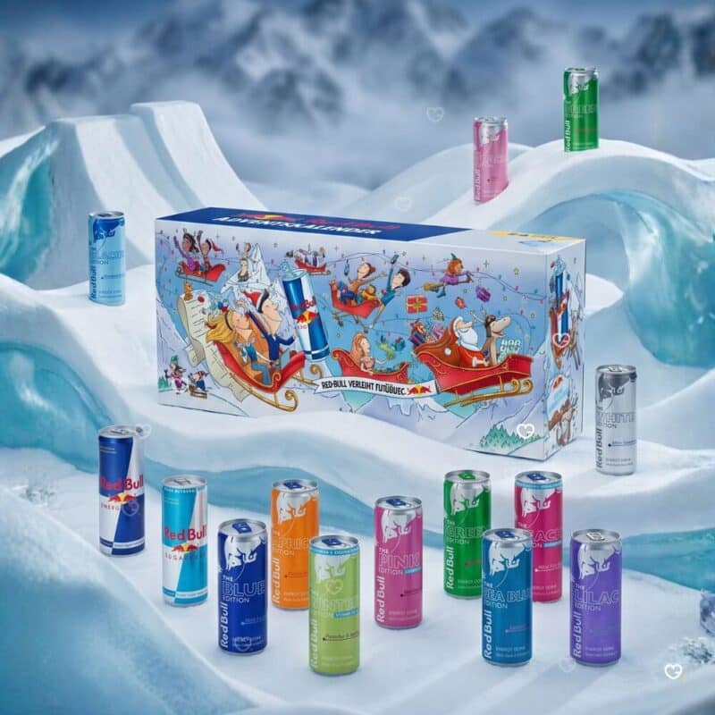 Red Bull Advent Calendar 2026 classic and fruit edition cans