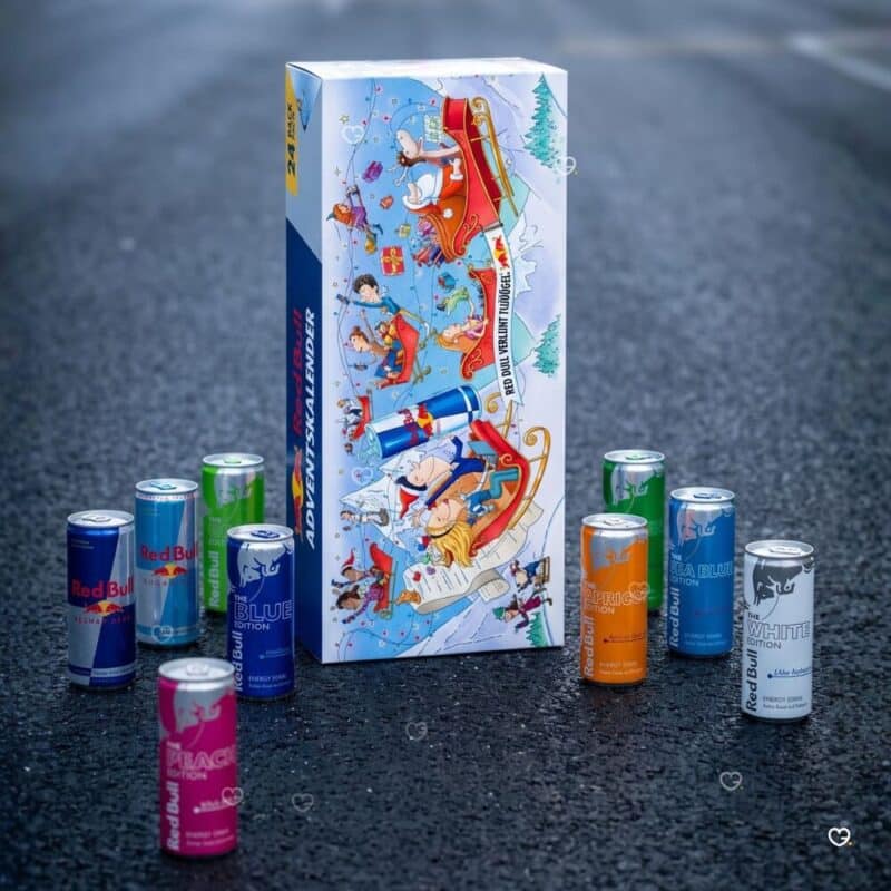 Red Bull Advent Calendar 2026 Winter Edition and Glacier Edition cans