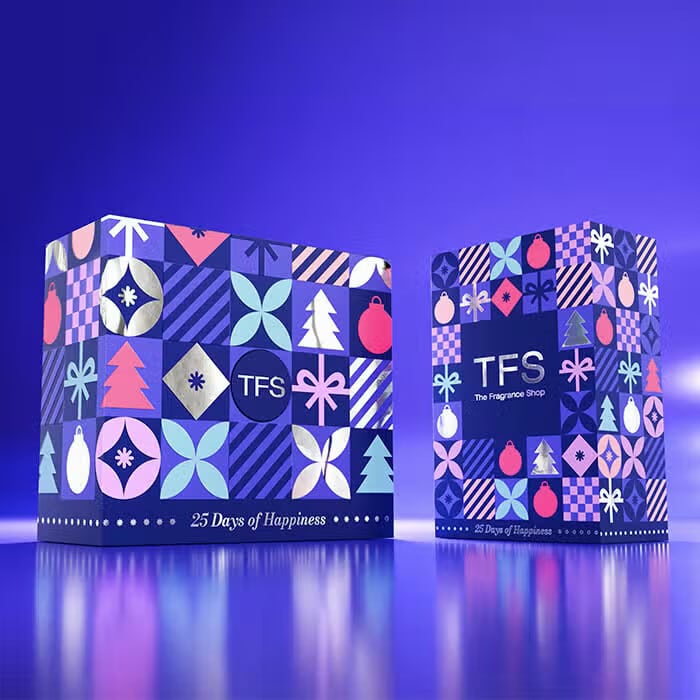 The Fragrance Shop Advent Calendar 2026 women's and men's boxes side by side