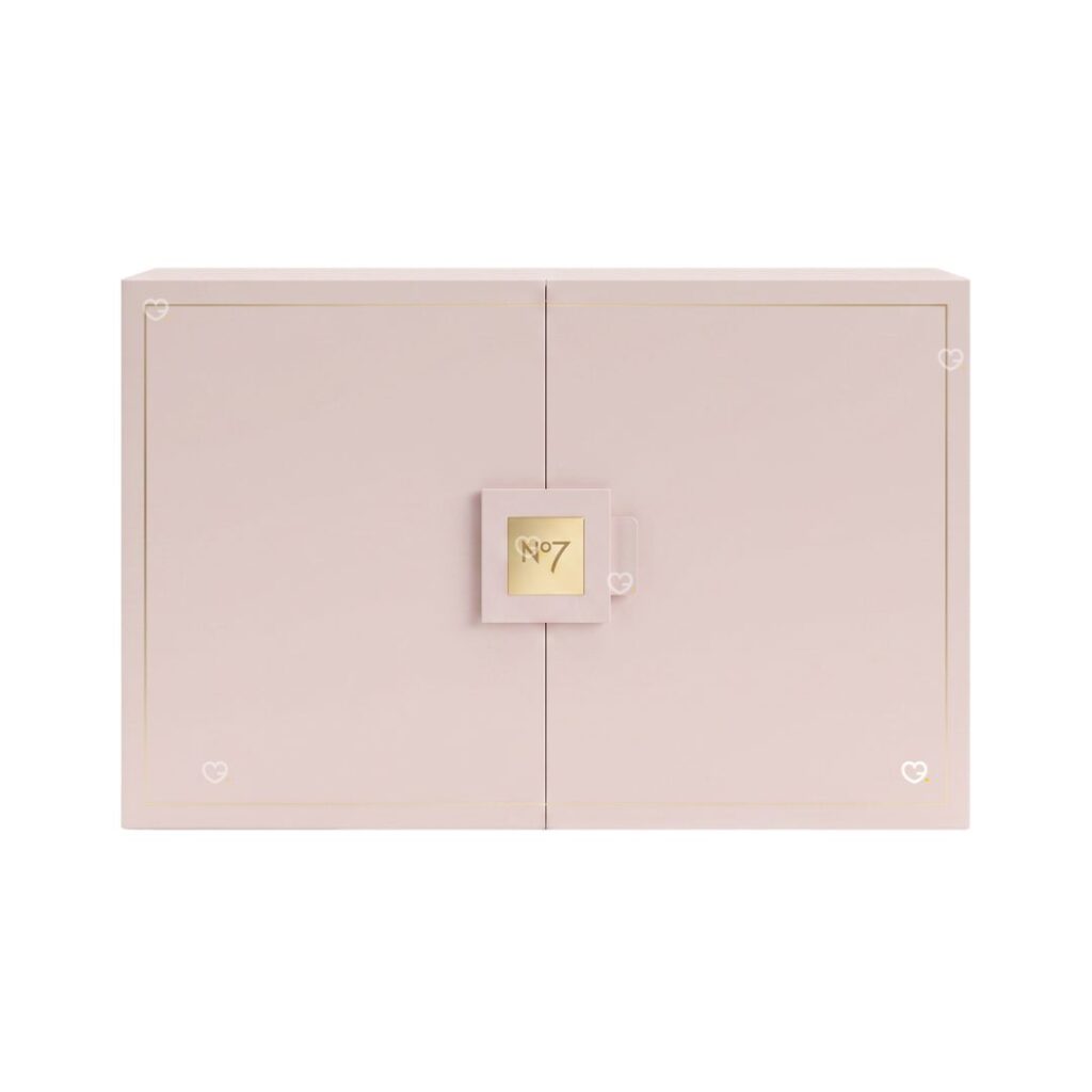 No7 Ultimate Advent Calendar 2026 closed pink box, front view