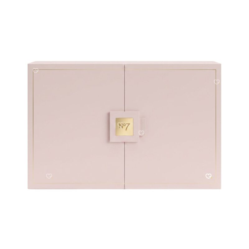 No7 Ultimate Advent Calendar 2026 closed pink box, front view
