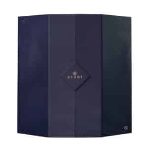 Avant Skincare Odyssey Advent Calendar 2026 closed, navy blue box with gold logo