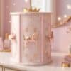 P.Louise makeup advent calendar carousel on a pink dressing table