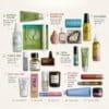 Full contents infographic of the Anthropologie beauty advent calendar 2026 listing all 25 products by category