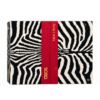 ASOS Face + Body Advent Calendar 2026 closed zebra-print box with red band and gold logo