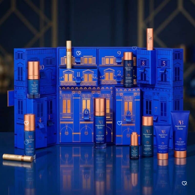 Augustinus Bader 2026 advent calendar open showing numbered doors 1 to 12