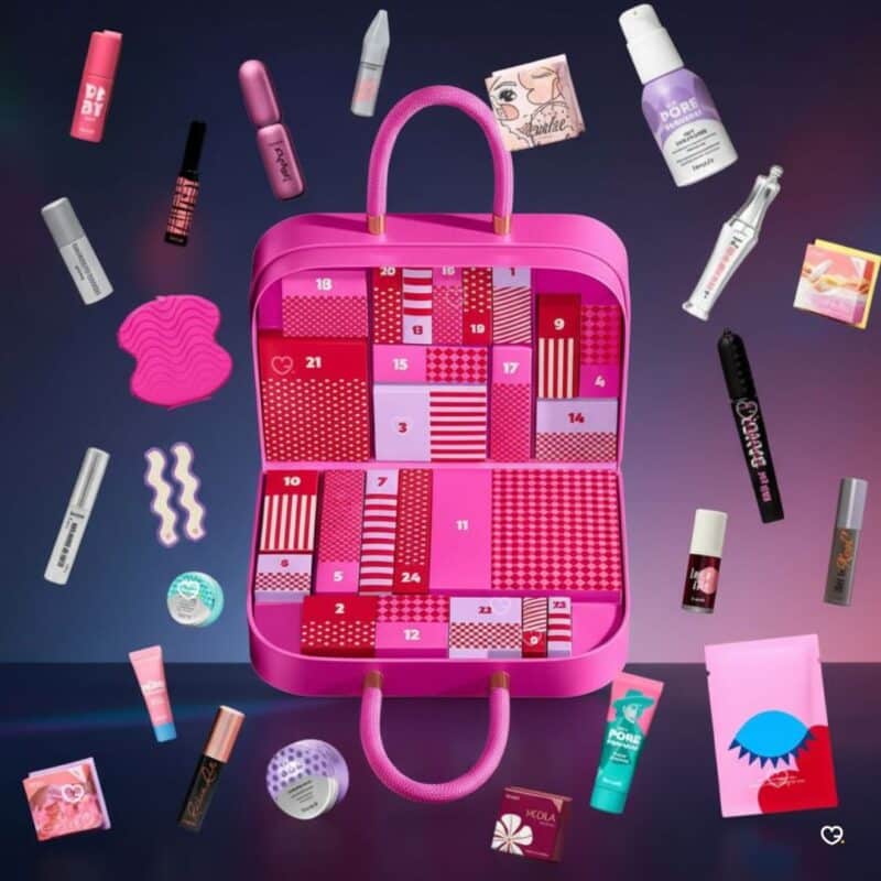 Benefit Advent Calendar 2026 open doors numbered 1 to 24 with products