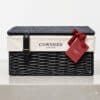 Cowshed Advent Calendar 2026 wicker hamper closed on a neutral background