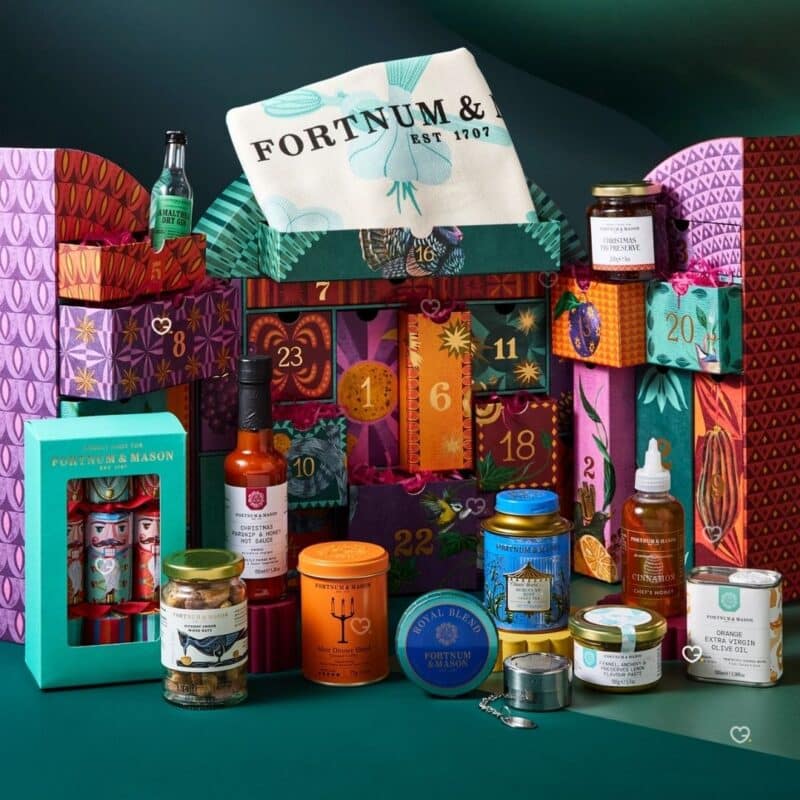 Fortnum's Feasting Advent Calendar 2026 numbered advent doors with gourmet products