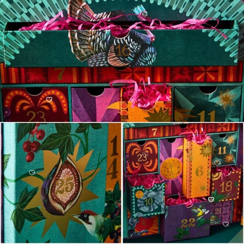 Fortnum's Feasting Advent Calendar 2026 close-up of the numbered advent doors