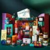 Fortnum's Feasting Advent Calendar 2026 full spread of gourmet food and drink