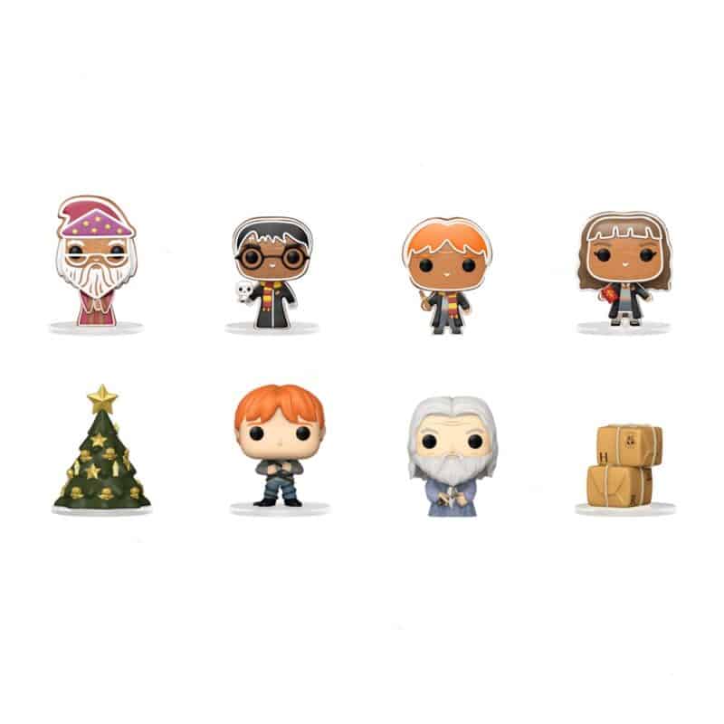 Funko Pocket POP Harry Potter figures out of box: gingerbread Harry, Ron and Hermione, festive and classic Dumbledore, Hedwig, Christmas tree, 3.8 cm vinyl