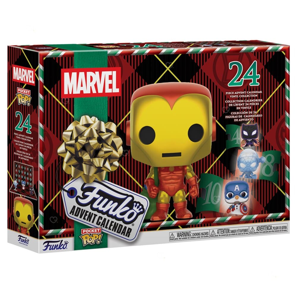 Funko Pocket POP Marvel Advent Calendar 2026 box, 24 doors, Iron Man cover