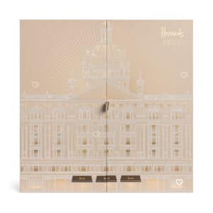 Harrods Beauty Advent Calendar 2026 closed gold book-style box