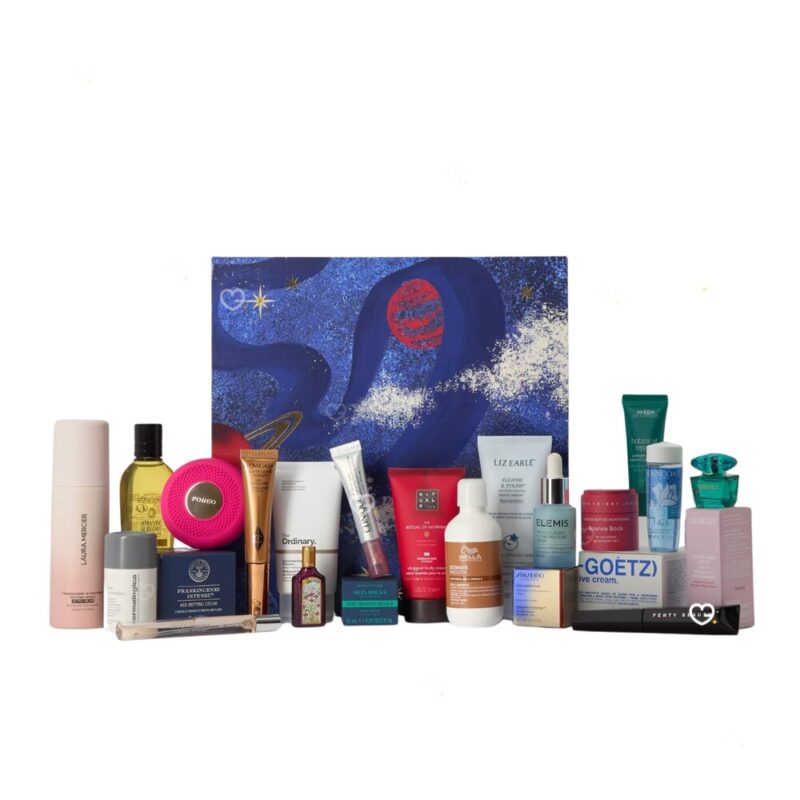 Full product line-up of the John Lewis Beauty Advent Calendar 2026 skincare and makeup